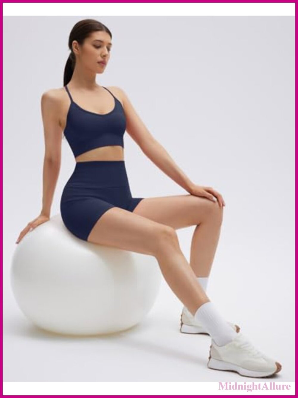 Seamless 2 Piece Workout Set Criss Cross Sports Bra High Waist Booty Shorts - Picture 4 of 6
